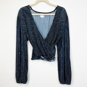 Princess Polly Faux Wrap Blouse Top Size Small